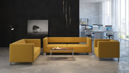 Диван двухместный Chairman ГРИН 1600х800х730 рогожка Scandinavia Dk.Grey