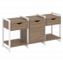 Loft Тумба на регулируемых опорах наборная. Вариант №6 VR.L-TN-6.O Дуб аризона/Белый металл 1440*460*719