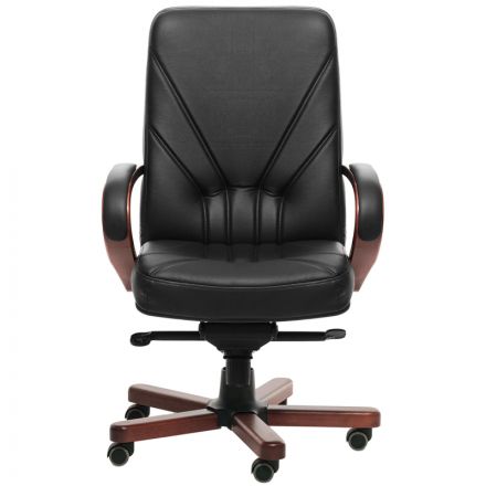 Кресло VERONA A с выс спинкой ч.кожа+к/з/т.орех Кресло VERONA A с выс спинкой ч.кожа+к/з/т.орех