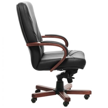 Кресло VERONA A с выс спинкой ч.кожа+к/з/т.орех Кресло VERONA A с выс спинкой ч.кожа+к/з/т.орех