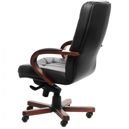 Кресло VERONA A с выс спинкой ч.кожа+к/з/т.орех Кресло VERONA A с выс спинкой ч.кожа+к/з/т.орех