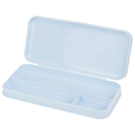 Пенал пластиковый BRAUBERG, пастельный голубой, С НАКЛЕЙКАМИ, 21х9х3 см, 272272