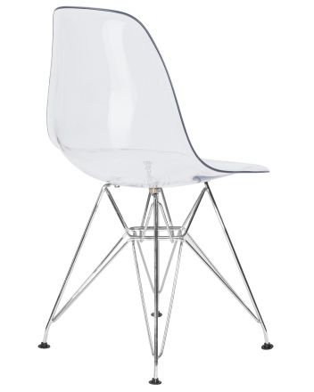 Набор 4 шт Стул обеденный DOBRIN DSR CASPER, ножки хром, цвет прозрачный