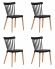 Набор 4 шт Стул обеденный DOBRIN THEO, ножки светлый бук, цвет черный (B-03)