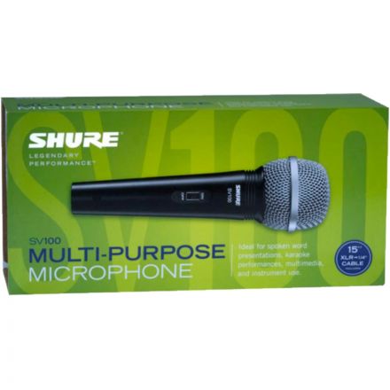 Микрофон Shure SV100-A, вокально-речевой с выкл. и каб.XLR-6.3 мм Jack