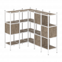 Loft Угловой внутренний стеллаж наборный VR.L-30 Тиквуд тёмный/Белый металл 1278*1278*1458