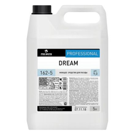 Средство для мытья посуды 5 л, PRO-BRITE DREAM, фруктовый аромат, нейтральное, концентрат, 162-5 Средство для мытья посуды 5 л, PRO-BRITE DREAM, фруктовый аромат, нейтральное, концентрат, 162-5