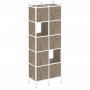Loft Прямой стеллаж наборный VR.L-05 Тиквуд тёмный/Белый металл 862*446*1869