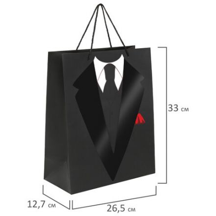 Пакет подарочный (1 штука) 26x13x32 см, ЗОЛОТАЯ СКАЗКА "Especially For Men", выборочный лак, 608244
