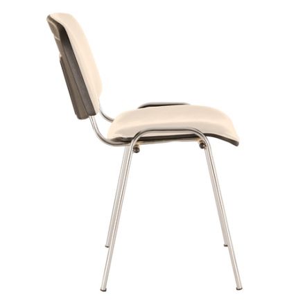 Стул для персонала и посетителей BRABIX "Iso CF-001", хромированный каркас, кожзам бежевый, 531425 Стул для персонала и посетителей BRABIX "Iso CF-001", хромированный каркас, кожзам бежевый, 531425