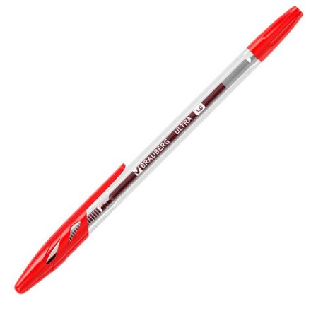 Ручка шариковая BRAUBERG "ULTRA", КРАСНАЯ, узел 1 мм, чернила ГЕРМАНИЯ, наконечник ШВЕЙЦАРИЯ, 143560 Ручка шариковая BRAUBERG "ULTRA", КРАСНАЯ, узел 1 мм, чернила ГЕРМАНИЯ, наконечник ШВЕЙЦАРИЯ, 143560