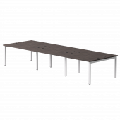 Бенч-система на 6 мест Everprof EVO на металлокаркасе 3540х670(1370)x755 Дуб Пасадена/Белый