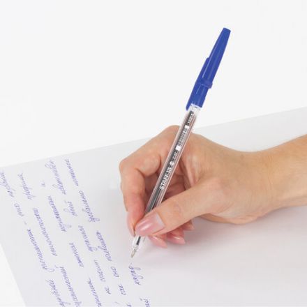 Ручка шариковая STAFF "C-51", СИНЯЯ, корпус прозрачный, узел 1 мм, линия письма 0,7 мм, 142812 Ручка шариковая STAFF "C-51", СИНЯЯ, корпус прозрачный, узел 1 мм, линия письма 0,7 мм, 142812