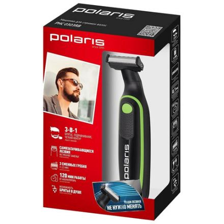 Триммер для бороды POLARIS PHC 0303RB, 3 насадки, длина 0.2-5 мм, беспроводной, черный, 45802 Триммер для бороды POLARIS PHC 0303RB, 3 насадки, длина 0.2-5 мм, беспроводной, черный, 45802