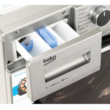 Стиральная машина BEKO RSPE78612S, 1200 об/мин, 7 кг, фронтальная загрузка, 15 программ, пар, серебристая, 7322710002 Стиральная машина BEKO RSPE78612S, 1200 об/мин, 7 кг, фронтальная загрузка, 15 программ, пар, серебристая, 7322710002
