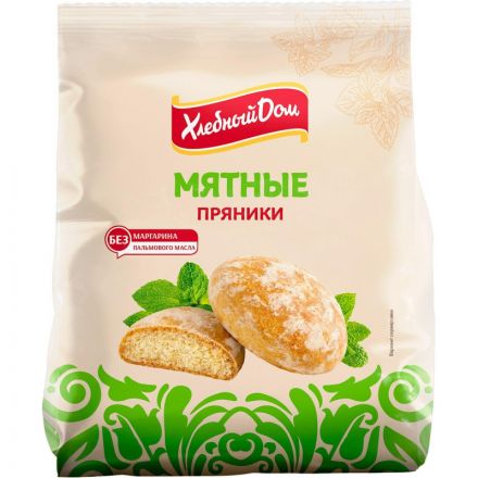 Пряники Хлебный Дом мятные узоры, 300г
