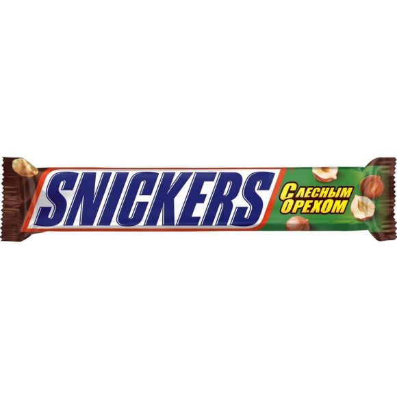 Шоколадный батончик Snickers лесной орех 81г