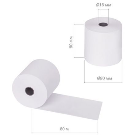 Чековая лента ТЕРМОБУМАГА 80 мм (диаметр 80 мм, длина 80 м, втулка 18 мм) КОМПЛЕКТ 6 шт., BRAUBERG, 110896 Чековая лента ТЕРМОБУМАГА 80 мм (диаметр 80 мм, длина 80 м, втулка 18 мм) КОМПЛЕКТ 6 шт., BRAUBERG, 110896