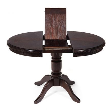 Стол STEFANO круглый, бук, мдф, D90+30x77см, Tobacco