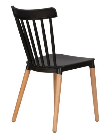Стул обеденный DOBRIN THEO, ножки светлый бук, цвет черный (B-03) Стул обеденный DOBRIN THEO, ножки светлый бук, цвет черный (B-03)