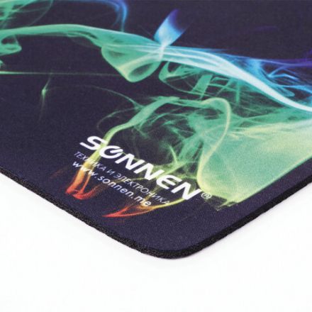 Коврик для мыши SONNEN "SMOKE", резина + ткань, 220х180х3 мм, 513289