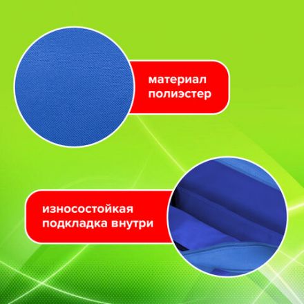 Папка на молнии с ручками STAFF EVERYDAY, А4, ширина 80 мм, полиэстер, синяя, 270740 Папка на молнии с ручками STAFF EVERYDAY, А4, ширина 80 мм, полиэстер, синяя, 270740