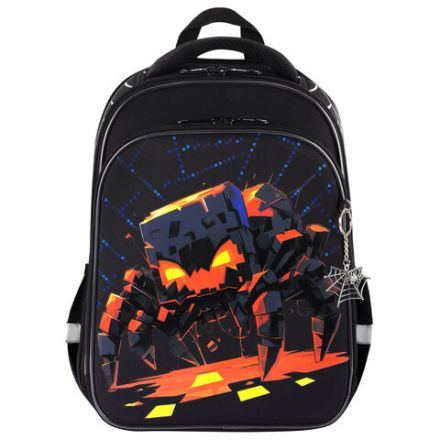 Ранец BRAUBERG QUADRO, 3 отделения, с брелком, Fire spider, 37х28х18 см, 273106
