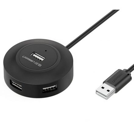 Разветвитель USB UGREEN CR106 (20277) USB 2.0 Hub 4 Ports. Длина 1 м/черный