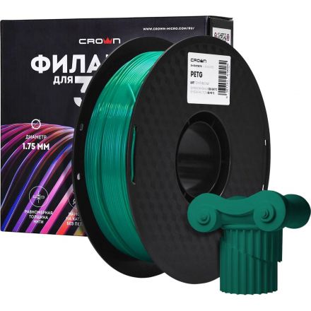 Пластик филамент Crown Micro CM-FILPETG017G PETG 1.75 1кг тёмно-зелёный Пластик филамент Crown Micro CM-FILPETG017G PETG 1.75 1кг тёмно-зелёный