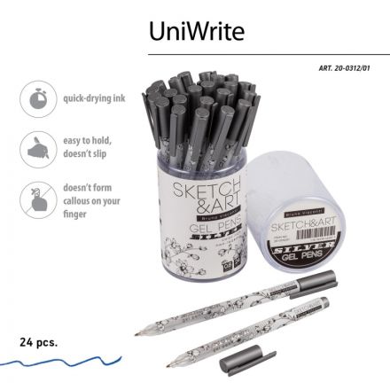 Ручка гелевая SKETCH&ARTUniWrite.SILVER 0,8мм СЕРЕБРЯНАЯ 20-0312/01 Ручка гелевая SKETCH&ARTUniWrite.SILVER 0,8мм СЕРЕБРЯНАЯ 20-0312/01