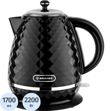 Чайник электрический BRAYER BR1008BK, 2200 Вт, 1,7 л, Strix, автоотключ Чайник электрический BRAYER BR1008BK, 2200 Вт, 1,7 л, Strix, автоотключ