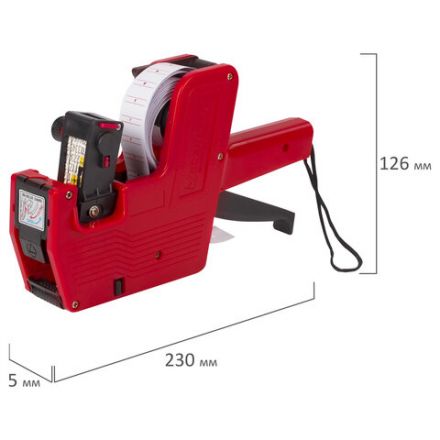 Этикет-пистолет однострочный, прямоугольная лента 21x12 мм, 8 символов, BRAUBERG, 290435 Этикет-пистолет однострочный, прямоугольная лента 21x12 мм, 8 символов, BRAUBERG, 290435