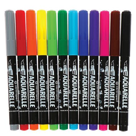 Маркеры-кисти акварельные 12 ЦВЕТОВ CENTROPEN "Aquarelle", линия письма 1-9 мм, 8683/12ET, 6 8683 1201 Маркеры-кисти акварельные 12 ЦВЕТОВ CENTROPEN "Aquarelle", линия письма 1-9 мм, 8683/12ET, 6 8683 1201