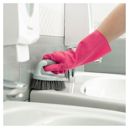 Перчатки латексные КЩС, сверхпрочные, плотные, хлопковое напыление, размер 7,5-8, M (средний), красные, HQ Profiline, 73582 Перчатки латексные КЩС, сверхпрочные, плотные, хлопковое напыление, размер 7,5-8, M (средний), красные, HQ Profiline, 73582