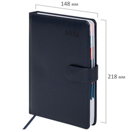Ежедневник датированный 2026 А5 148х218 мм, GALANT "Ritter", под кожу, темно-синий, 117492 Ежедневник датированный 2026 А5 148х218 мм, GALANT "Ritter", под кожу, темно-синий, 117492