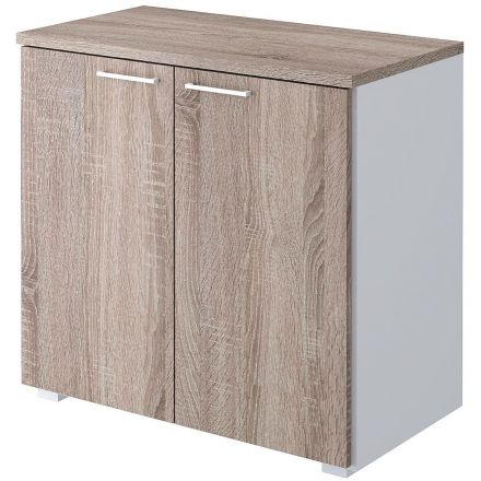 Стеллаж Комус Мебель К-Loft 241H004 786х420х738 дуб сонома темн/белый