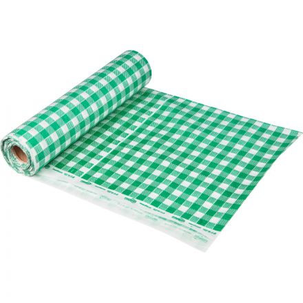 Скатерть одноразовая Luscan, 120х200см 6шт/рулон, зеленая клетка