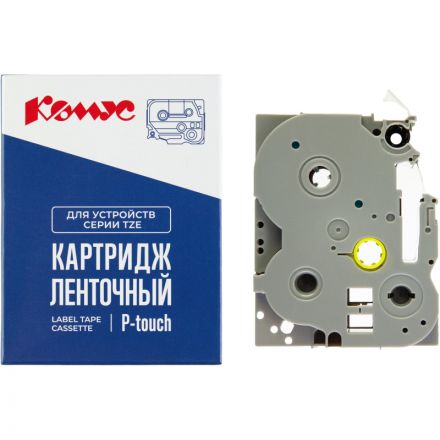 Картридж Комус TZE-365(Brother TZE-365 белый на черном ,36мм/8м)