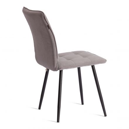 Стул обеденный Bari LT, велюр, серый/черный, 29, 41х55х89 см