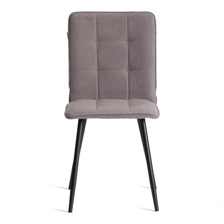 Стул обеденный Bari LT, велюр, серый/черный, 29, 41х55х89 см