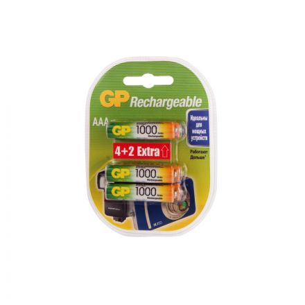 Аккумулятор GP 100AAAHC4/2-2CR6 AАА  1000mA. 6 шт