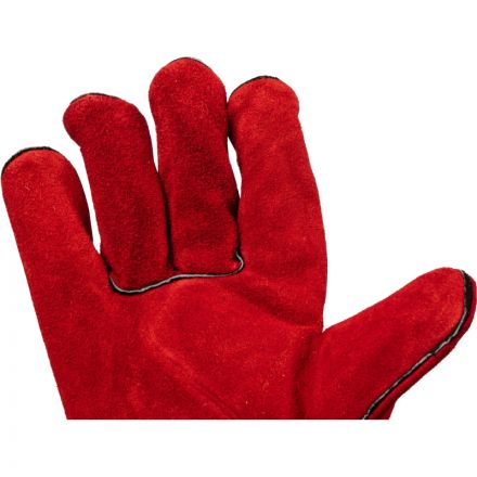 Краги Т-80 спилковые красные тип ТРЕК (флисовая подкладка)  (Размер 10,5)