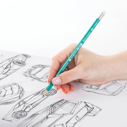 Карандаш чернографитный BRAUBERG, 1 шт., "Grass", НВ, с резинкой, пластиковый, корпус зеленый, 181326 Карандаш чернографитный BRAUBERG, 1 шт., "Grass", НВ, с резинкой, пластиковый, корпус зеленый, 181326