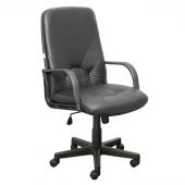 Кресло для руководителя Менеджер черное (кожа/пластик)