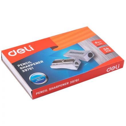 Точилка ручная Deli, 1 отверстие, алюминиевый сплав, стальное лезвие Точилка ручная Deli, 1 отверстие, алюминиевый сплав, стальное лезвие