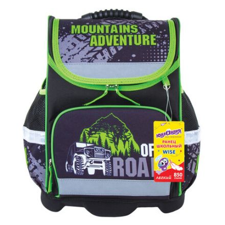 Ранец ЮНЛАНДИЯ WISE, 1 отделение, 3 кармана, устойчивое дно, "Offroad", 37х29х15 см, 228814 Ранец ЮНЛАНДИЯ WISE, 1 отделение, 3 кармана, устойчивое дно, "Offroad", 37х29х15 см, 228814