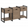 Loft Тумба на регулируемых опорах наборная. Вариант №6 VR.L-TN-6.O Дуб аризона/Чёрный металл 1440*460*719
