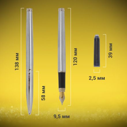 Ручка подарочная перьевая BRAUBERG "Ballet", СИНЯЯ, корпус серебистый с хромированными деталями, 143481 Ручка подарочная перьевая BRAUBERG "Ballet", СИНЯЯ, корпус серебистый с хромированными деталями, 143481