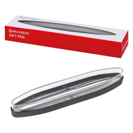 Ручка подарочная перьевая BRAUBERG "Ballet", СИНЯЯ, корпус серебистый с хромированными деталями, 143481 Ручка подарочная перьевая BRAUBERG "Ballet", СИНЯЯ, корпус серебистый с хромированными деталями, 143481