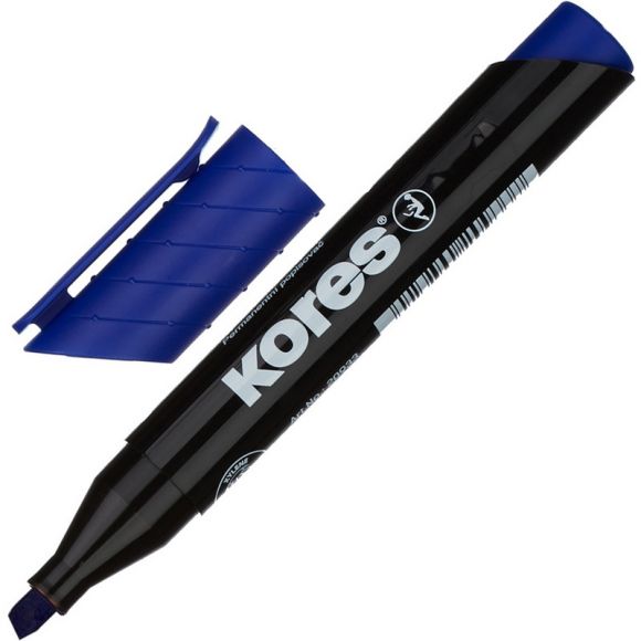 Маркер перманентный Kores 20953 синий (толщина линии 3-5 мм)